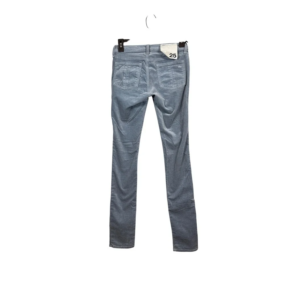 NWT Rag & Bone Skinny Jeans, Steel Blue Velvet, Size 25 - Picture 3 of 11